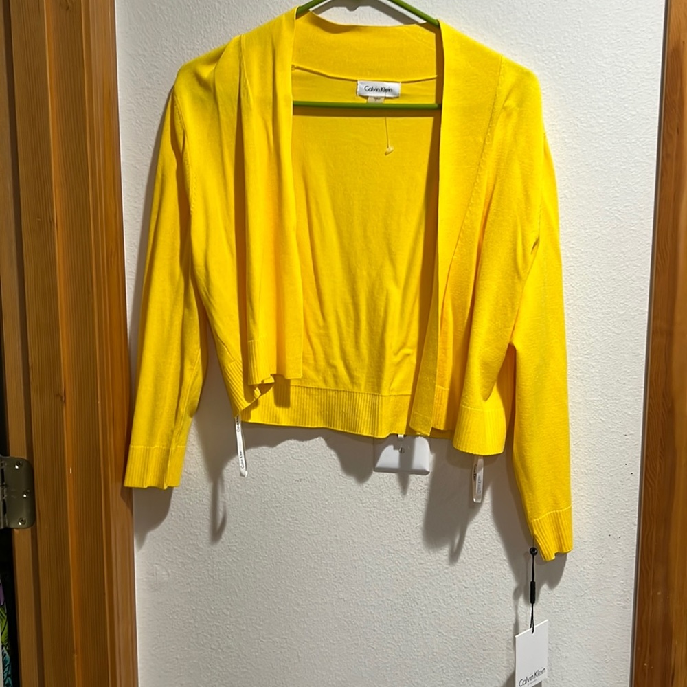 Yellow canary short sweater really cute spring summer wear brand new